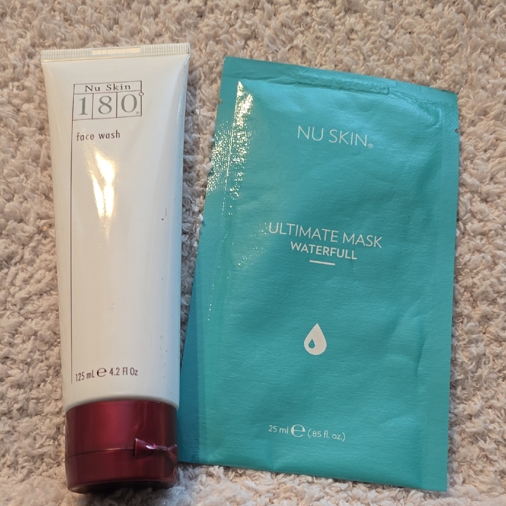 ♡♡♡ Skin Nu Skin 180° Face Wash & Ultimate Mask - White, Teal & Burgundy